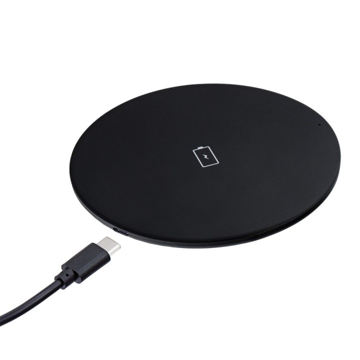 Wireless charger Forcell F-Energy Qi QC 15W + cable USB C for USB A black