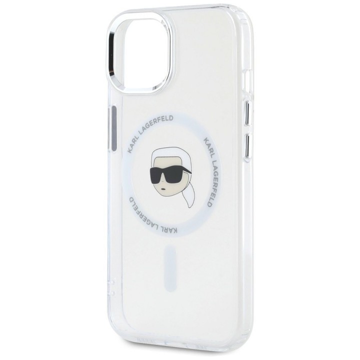 KARL LAGERFELD чохол для IPHONE 15 сумісний із MagSafe KLHMP15SHLSKIH (IML Metal K Head) білий