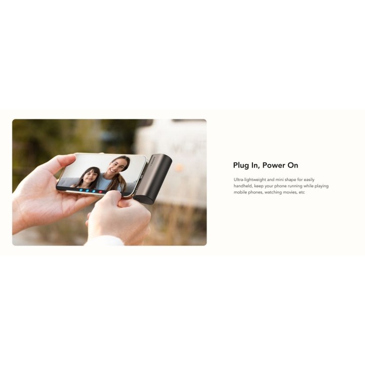 Повербанк Veger PlugOn (W0556P) PD QC3.0 3A 20W 5000 mAh со встроенным разъемом Lightning черный
