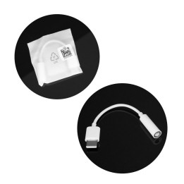 Оригінальний Адаптер Huawei AUX Тип C (штекер (male)) для Jack 3,5 mm (гніздо (female)) CM20 білий bulk