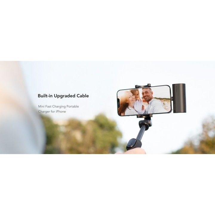 Power bank Veger PlugOn (W0556P) PD QC3.0 3A 20W 5000 mAh with built-in connector Lightning black