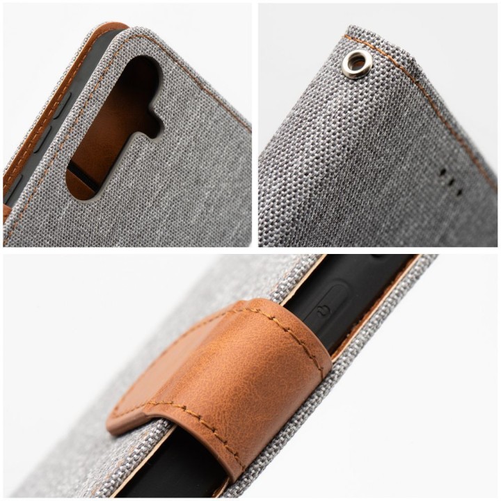 Etui z klapką na Xiaomi Redmi NOTE 14 PRO 4G Jeans Book szare