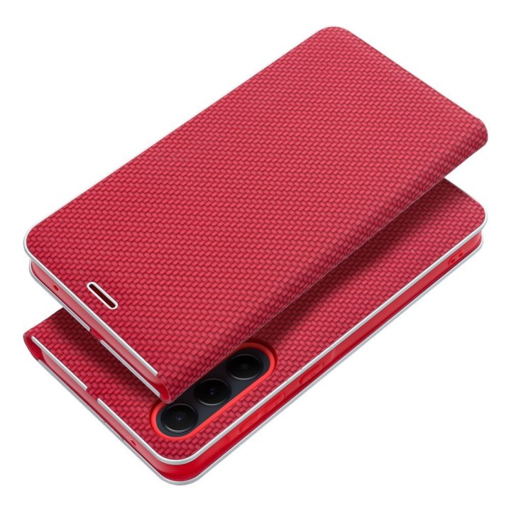 Чохол з клапаном для Xiaomi Redmi NOTE 14 PRO 4G Luna Book Carbon червоний