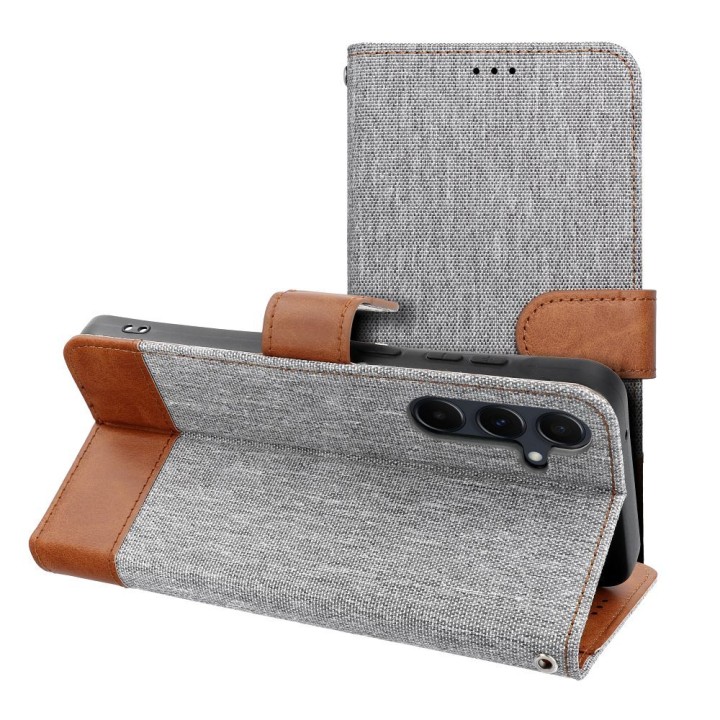 Etui z klapką na Xiaomi Redmi NOTE 14 PRO 4G Jeans Book szare