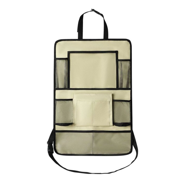 Organizer car for seats front with compartments beige