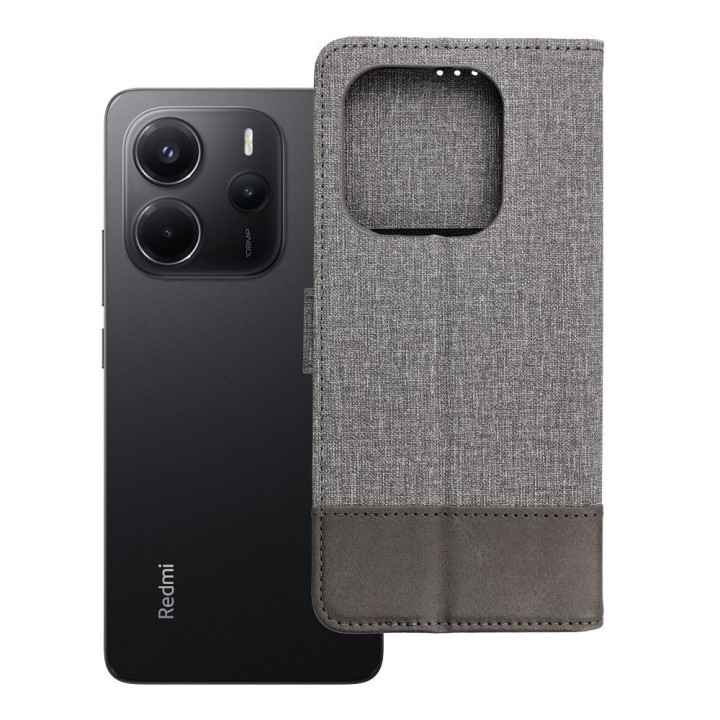 Чехол с клапаном для Xiaomi Redmi Note 14 4G (GLOBAL - 164,84mm x 78,15mm x 8,16mm) Gomma Book серый