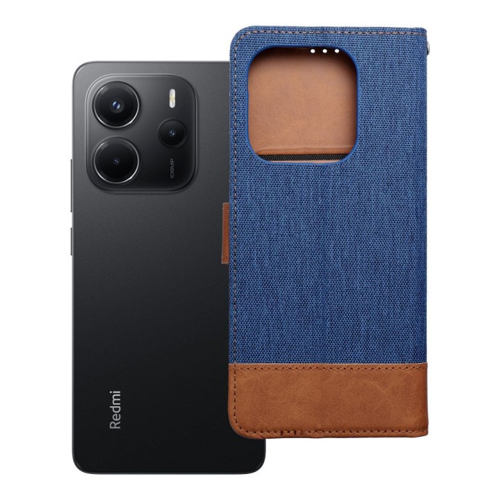 Etui z klapką na Xiaomi Redmi NOTE 14 4G (GLOBAL - 164,84mm x 78,15mm x 8,16mm) Jeans Book niebieskie