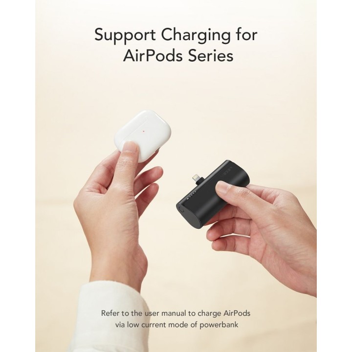 Powerbank Veger PlugOn (W0556P) PD QC3.0 3A 20W 5000 mAh z wbudowanym złączem Lightning czarny