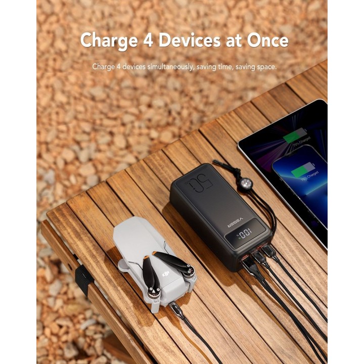 Повербанк Veger Tank Lite (W5001) PD QC3.0 5A 22,5W 50000 mAh чорний