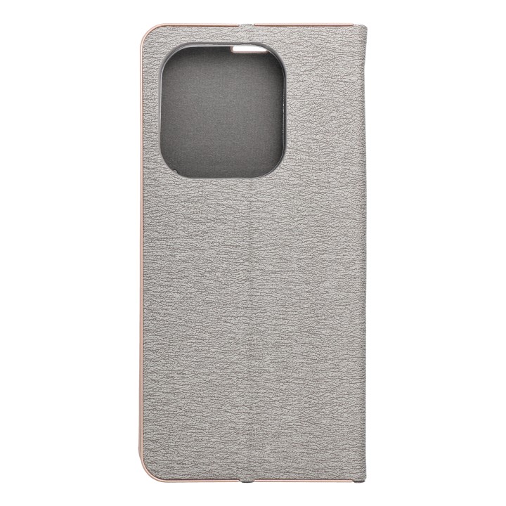 Чехол с клапаном для Xiaomi Redmi NOTE 14 4G (GLOBAL - 164,84mm x 78,15mm x 8,16mm) Luna Book Gold серебристый