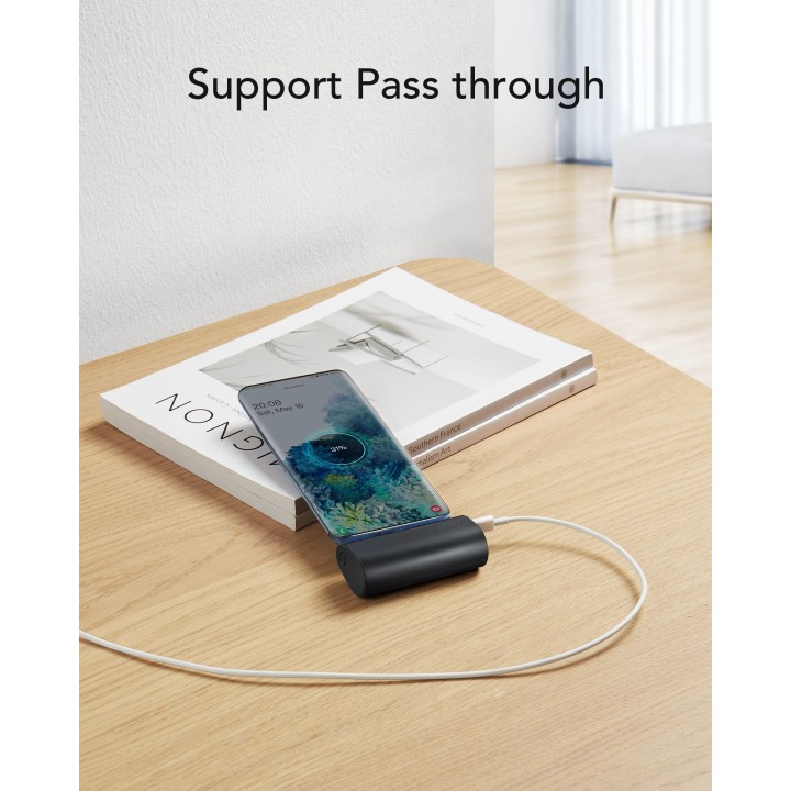 Power bank Veger PlugOn (W0556/V0556) PD QC3.0 3A 20W 5000 mAh with built-in connector type C black