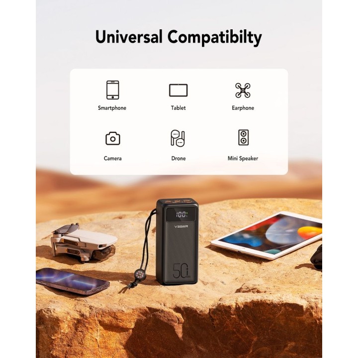Повербанк Veger Tank Lite (W5001) PD QC3.0 5A 22,5W 50000 mAh чорний