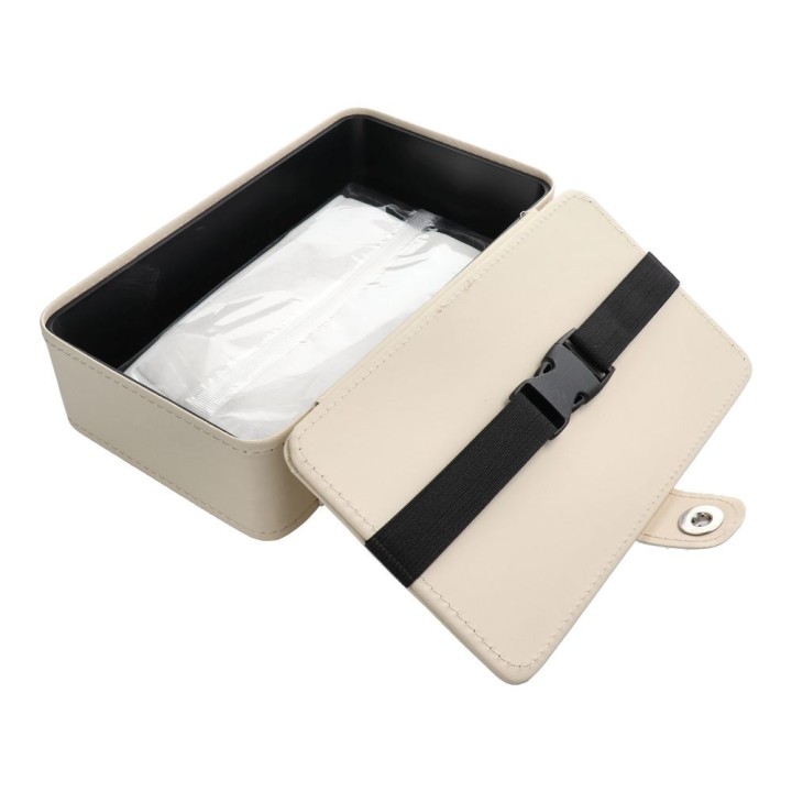 Tissue holder with strap beige