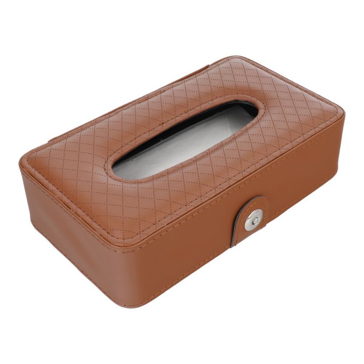 Tissue holder with strap brown
