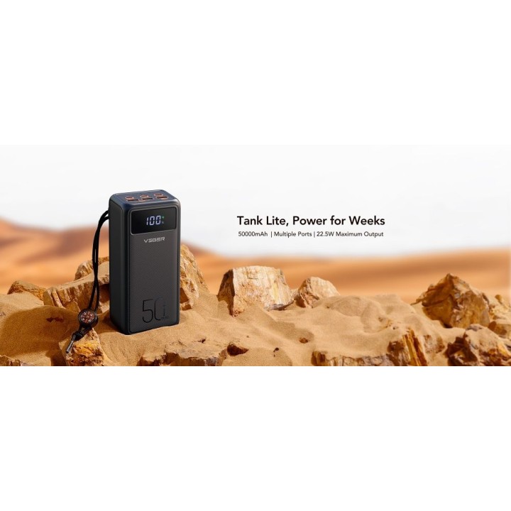 Power bank Veger Tank Lite (W5001) PD QC3.0 5A 22,5W 50000 mAh black