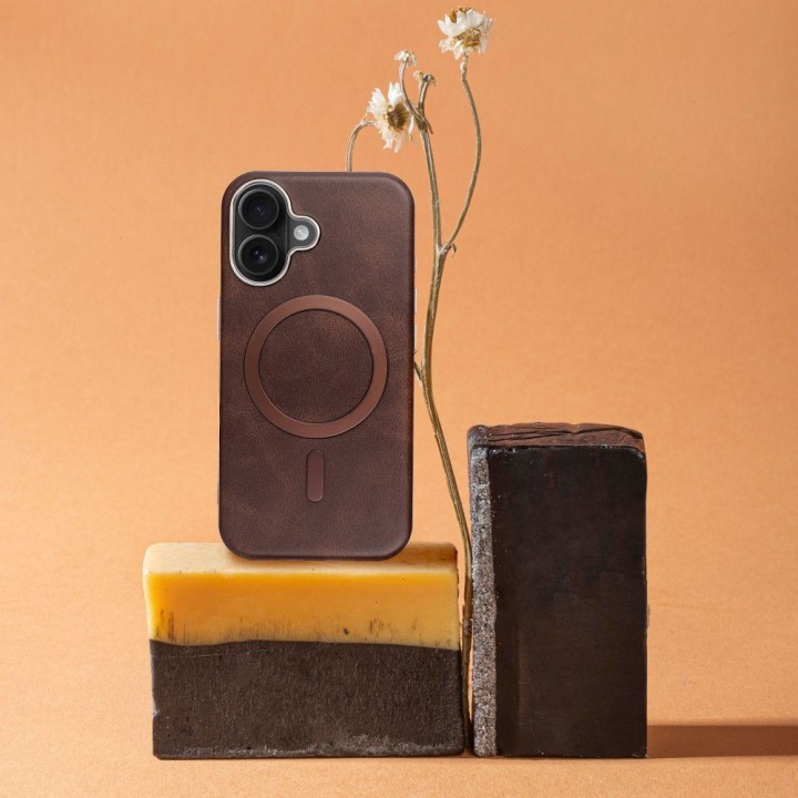 Case for iPhone 16 PRO MAX Gentleman Mag Cover compatible with MagSafe brown