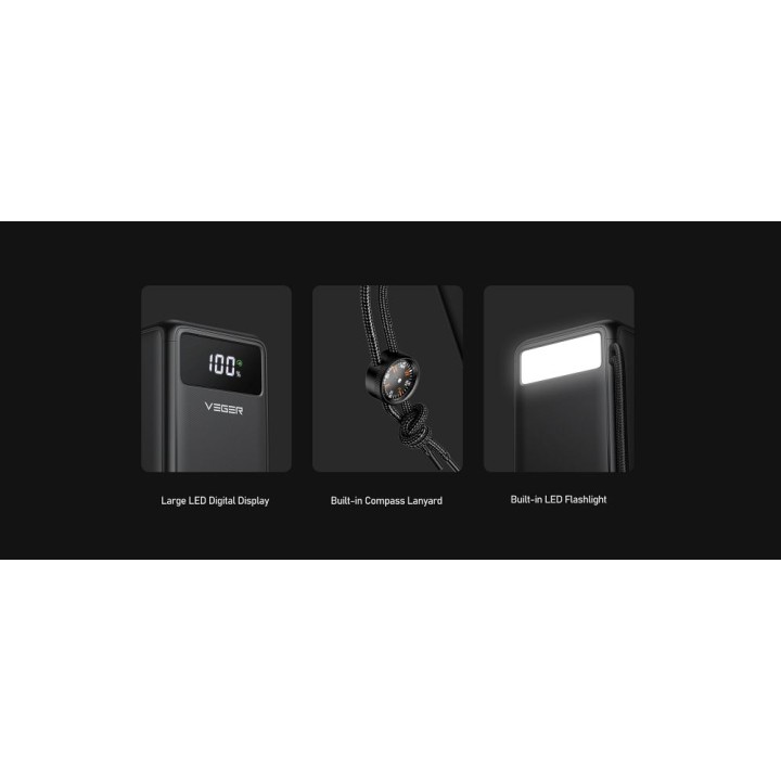 Power bank Veger Tank Lite (W5001) PD QC3.0 5A 22,5W 50000 mAh black