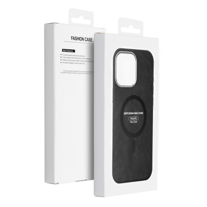 Case for iPhone 15 Gentleman Mag Cover compatible with MagSafe black