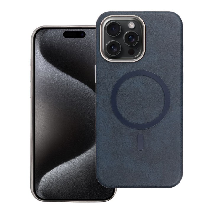 Case for iPhone 15 PRO MAX Gentleman Mag Cover MagSafe compatible navy blue