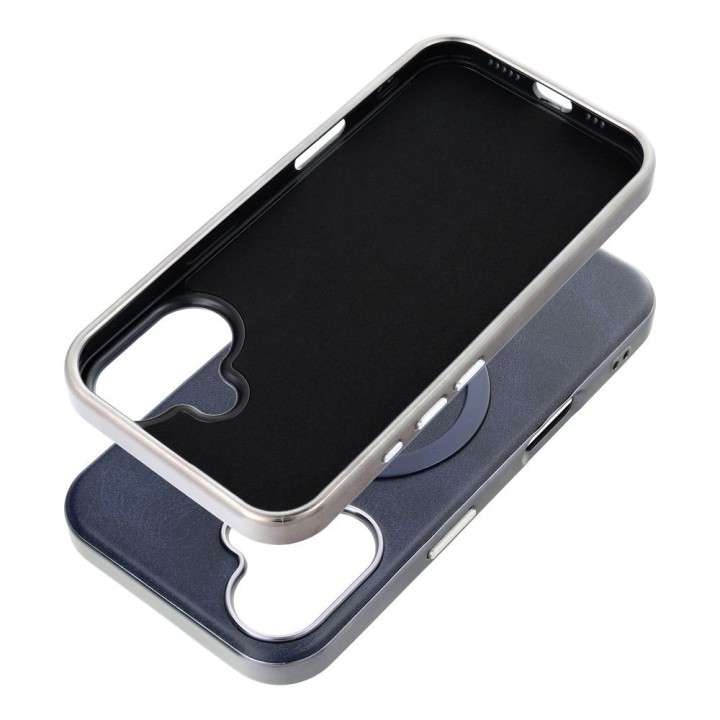Case for iPhone 15 Gentleman Mag Cover compatible with MagSafe navy blue