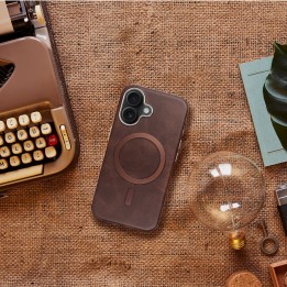 Case for iPhone 14 PRO MAX Gentleman Mag Cover MagSafe compatible brown