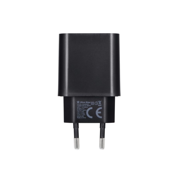 Wall charger for phone Blue Star USB C QC4.0 PD 3A 25W TFB-TC-25WPD black