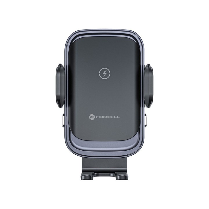 Тримач для телефону для автомобіля бездротовий (індукційний) Forcell F-Grip Grand F-24 15W на решітку сріблястий