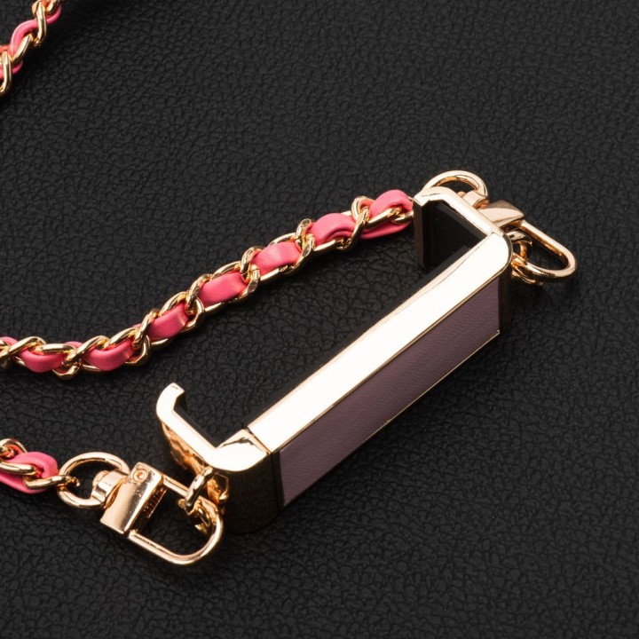 Chain / lanyard with holder GLAMOUR all models max 80mm width. pink