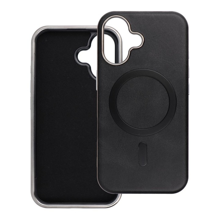 Case for iPhone 16 Gentleman Mag Cover compatible with MagSafe black