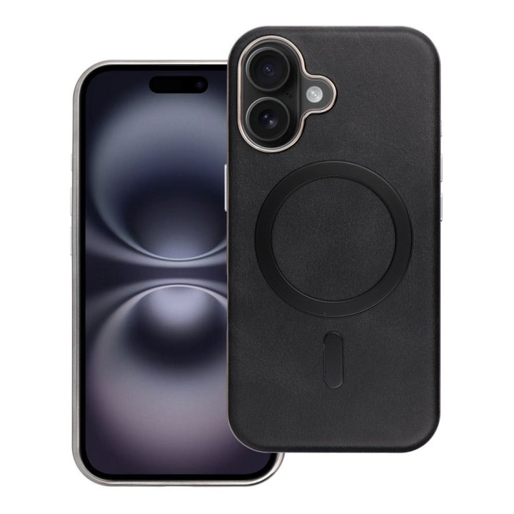 Case for iPhone 16 Gentleman Mag Cover compatible with MagSafe black