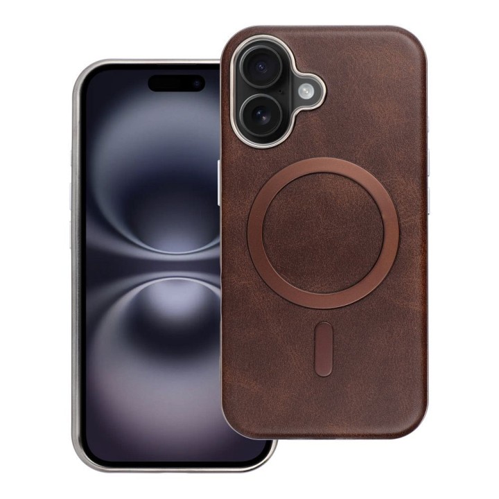 Чехол для iPhone 16 Gentleman Mag Cover совместимый с MagSafe коричневый