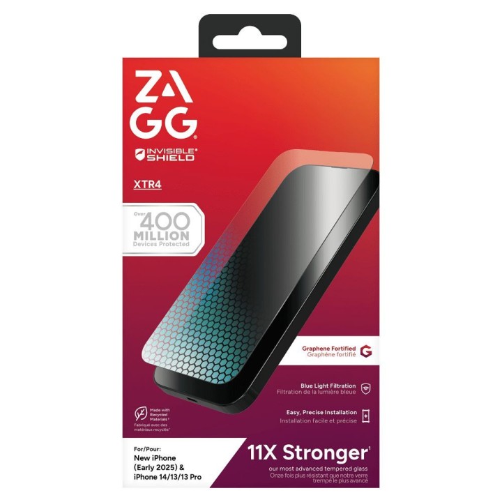 ZAGG tempered glass XTR4 with graphene and blue light filter for IPHONE 13 / 14 / 15 / 16e (SE 4 2025)