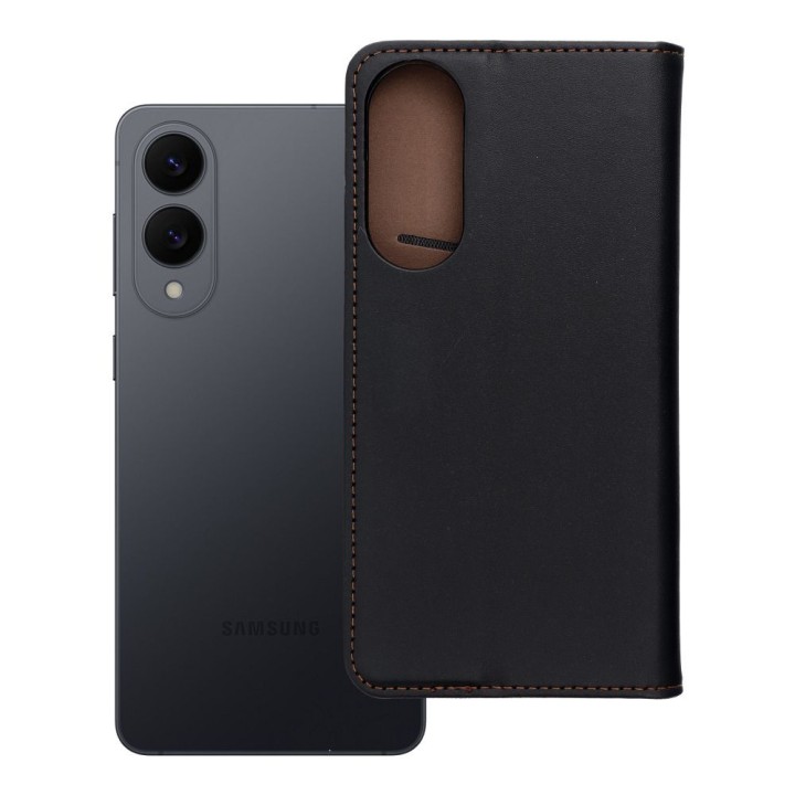 Flip case for Samsung S25 EDGE Smart Pro Book leather black