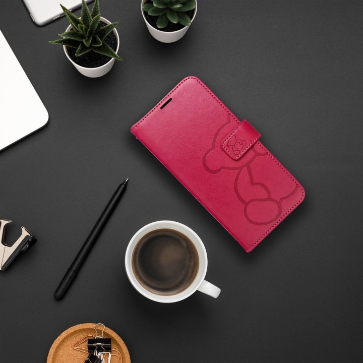 Flip case for Samsung S25 EDGE Mezzo Book teddy bear magenta