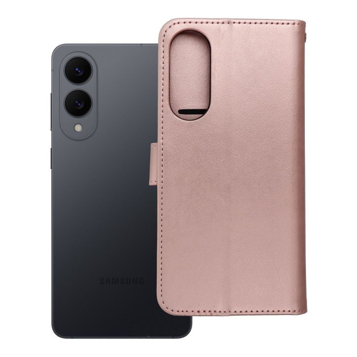 Чехол с клапаном для Samsung S25 EDGE Mezzo Book teddy bear цвета розового золота