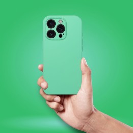 Чехол для iPhone 16 PLUS Silicone 2mm (camera protection) совместимый с MagSafe мятный