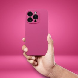 Чехол для iPhone 15 PRO Silicone 2mm (camera protection) совместимый с MagSafe розовый