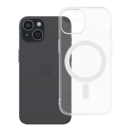 Чехол для iPhone 15 Clear Case 2 mm Mag Cover совместимый с MagSafe (camera protection) прозрачный