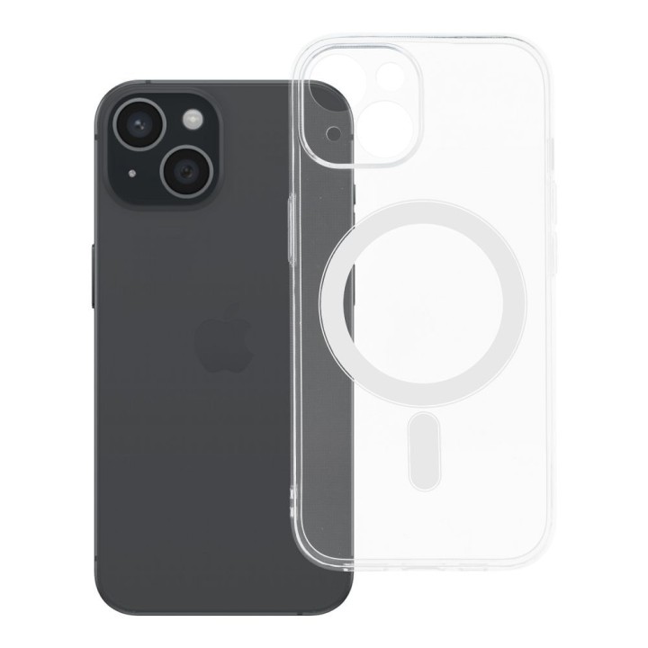 Чохол для iPhone 15 Clear Case 2 mm Mag Cover сумісний із MagSafe (camera protection) прозорий