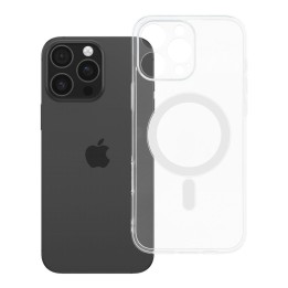 Case for iPhone 16 PRO MAX Clear Case 2 mm Mag Cover compatible with MagSafe (camera protection) transparent