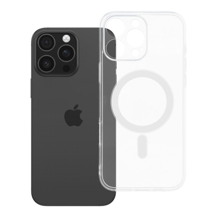 Case for iPhone 16 PRO MAX Clear Case 2 mm Mag Cover compatible with MagSafe (camera protection) transparent