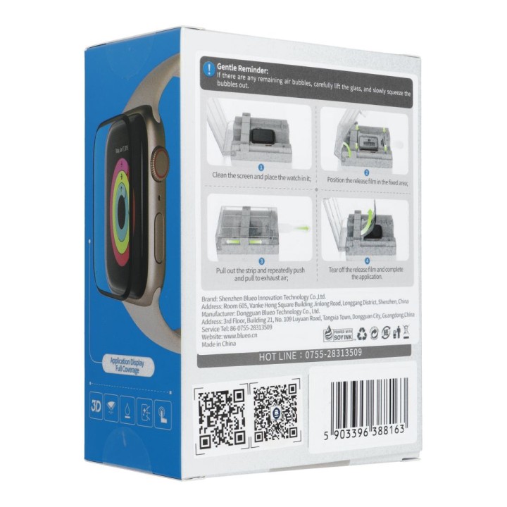 Szkło Hartowane 5D do Apple Watch 10/11 42MM Mr. Monkey Glass (Anti-Static Strong HD) czarne