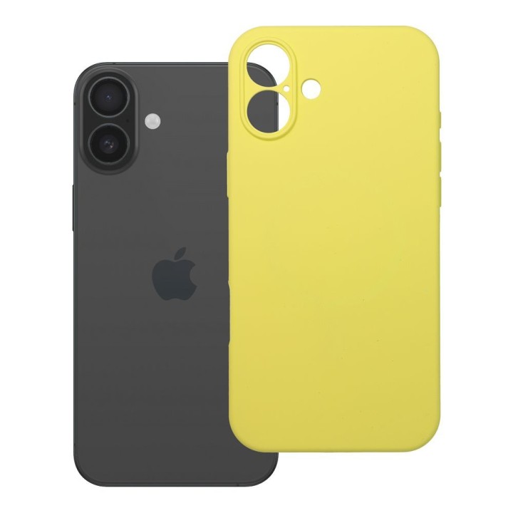 Чехол для iPhone 16 PLUS Silicone 2mm (camera protection) совместимый с MagSafe желтый