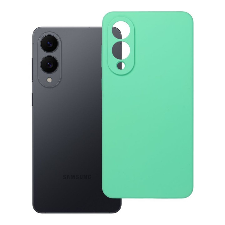 Чехол для Samsung S25 EDGE Silicone 2mm (camera protection) совместимый с MagSafe мятный