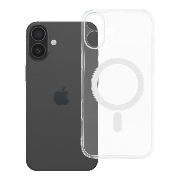 Чехол для iPhone 16 PLUS Clear Case 2 mm Mag Cover совместимый с MagSafe (camera protection) прозрачный