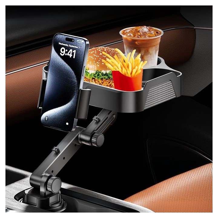 Stolik car with holder for phone CP2008 black
