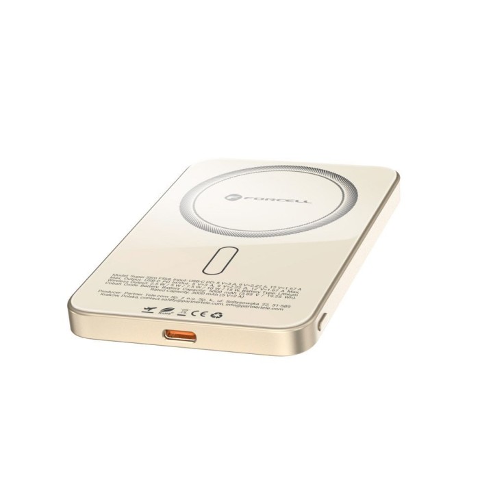 Повербанк совместимый с MagSafe Forcell F-Energy SuperSlim F5K8 QC4.0 PD3.0 15W 5000 mAh титановый пустынный 0INT