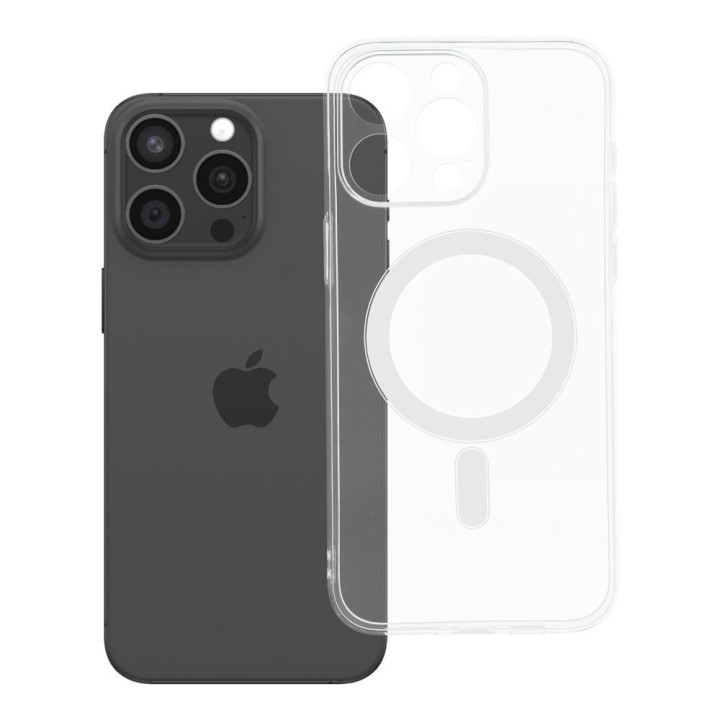 Case for iPhone 15 PRO MAX Clear Case 2 mm Mag Cover compatible with MagSafe (camera protection) transparent