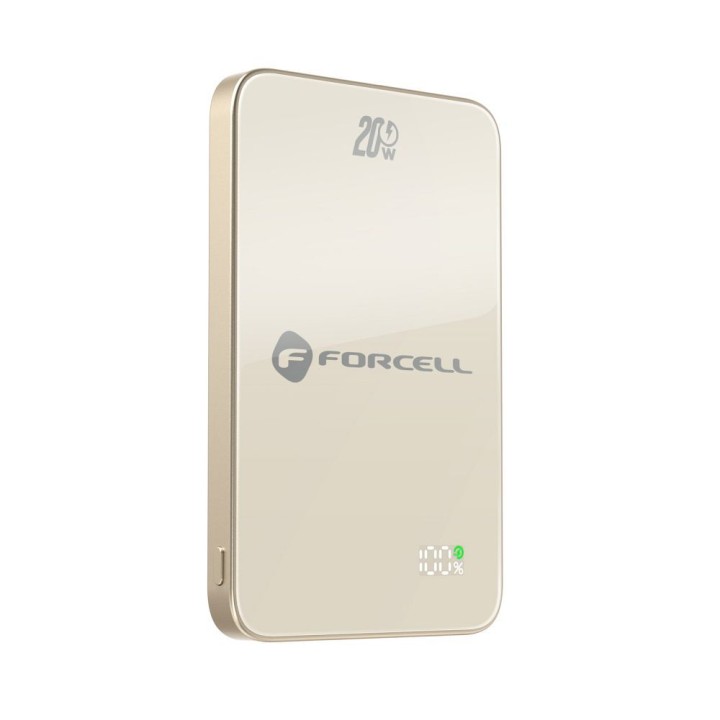 Powerbank zgodny z MagSafe Forcell F-Energy SuperSlim F5K8 QC4.0 PD3.0 15W 5000 mAh tytanowy pustynny 0INT