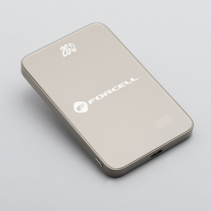 Power bank MagSafe compatible Forcell F-Energy SuperSlim F5K8 QC4.0 PD3.0 15W 5000 mAh titanium desert 0INT